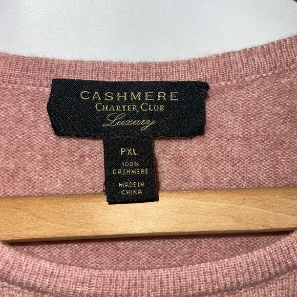 Pink Cashmere Sweater By Charter Club Size Petite Extra Large - Picture 9 of 10